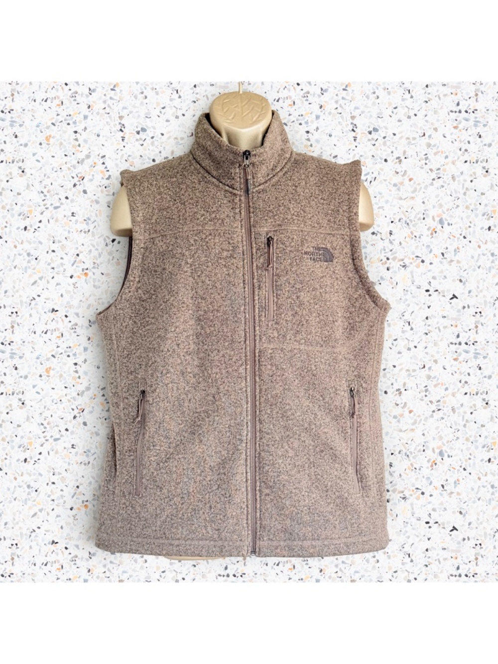 The North Face Gordon Lyons Fleece Vest Mens L Hawthorne Khaki Heather FA17
